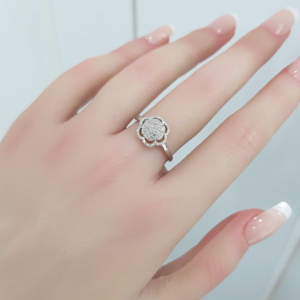 White Gold Diamond Ring - R4308