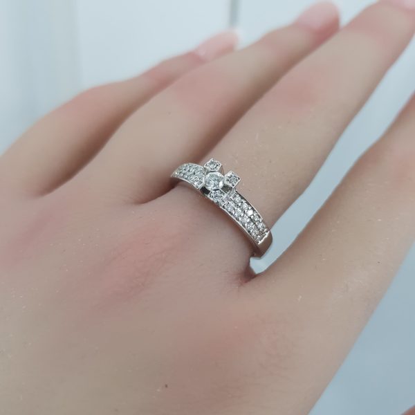 White Gold Diamond Ring - R4304