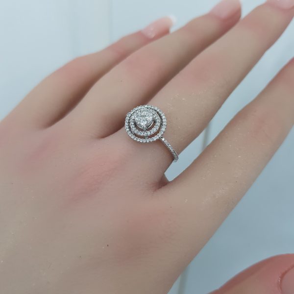 White Gold Diamond Ring - R4550