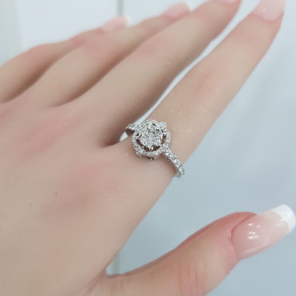 White Gold Diamond Ring - R7592