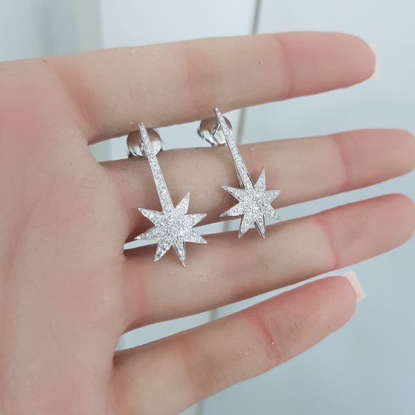 White Gold Diamond Earrings - E6510