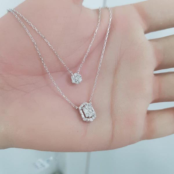 White Gold Diamond Pendant - P5549