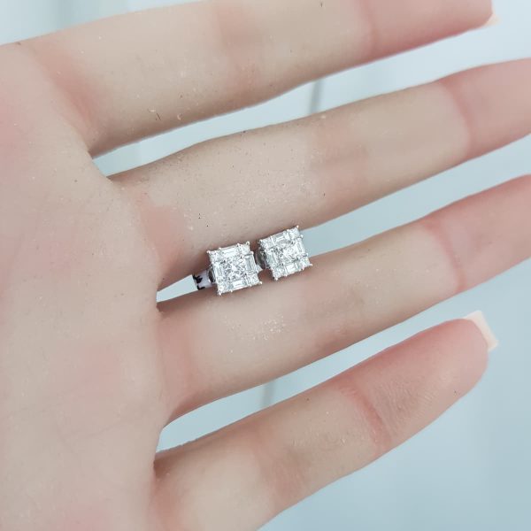 White Gold Diamond Earrings - E6566