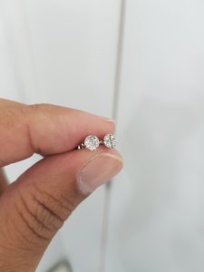 White Gold Diamond Earrings - E6508