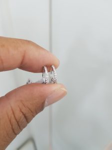 White Gold Diamond Earrings - E6514