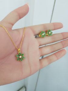 Yellow Gold Diamond Set with Natural Emeralds - P5272 & E4806