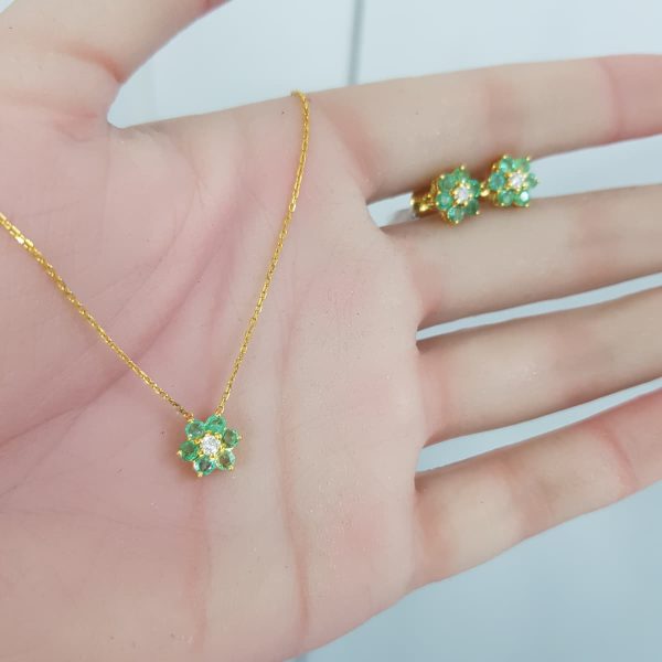 Yellow Gold Diamond Set - P5066 & E4637