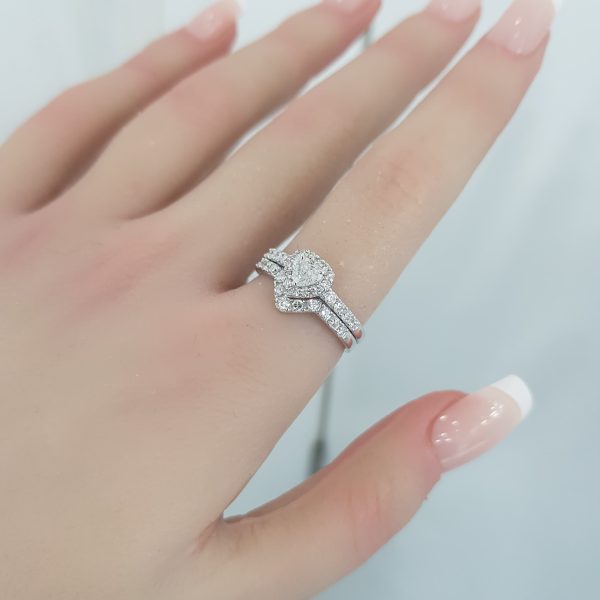 White Gold Diamond Twince Ring - T3737