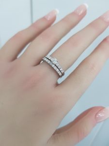 White Gold Diamond Twince Ring - T3738