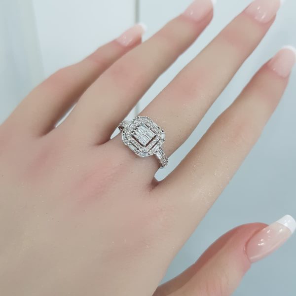 White Gold Diamond Ring - R7682