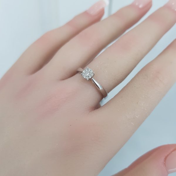 White Gold Diamond Ring - R4456