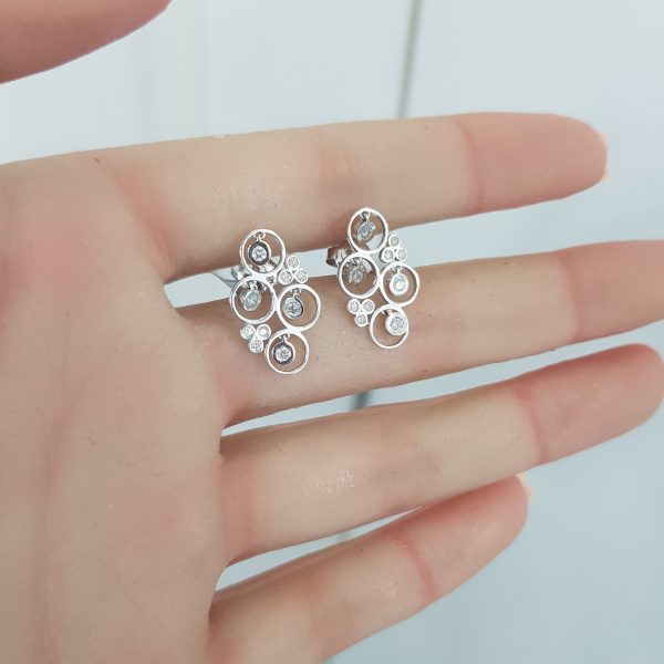 White Gold Diamond Earrings - E3470