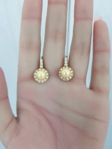 Yellow Gold Diamond Earrings - E4664