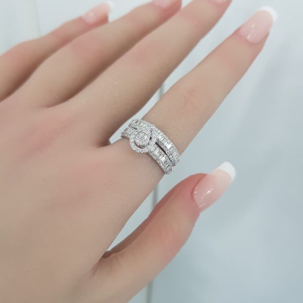 White Gold Diamond Twince Rings - T3739