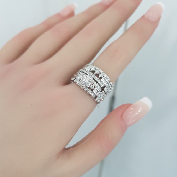 White Gold Diamond Twince Rings - T3724