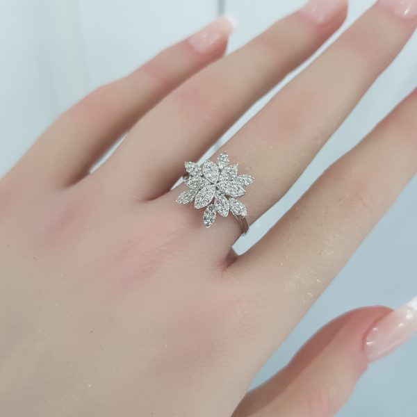 White Gold Diamond Ring - R7691