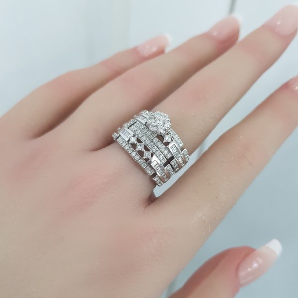 White Gold Diamond Twince Rings - T3724