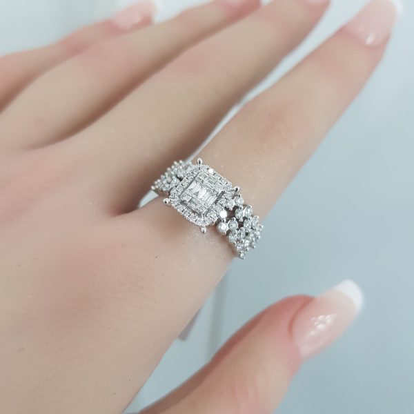 White Gold Diamond Twince Rings - T3723