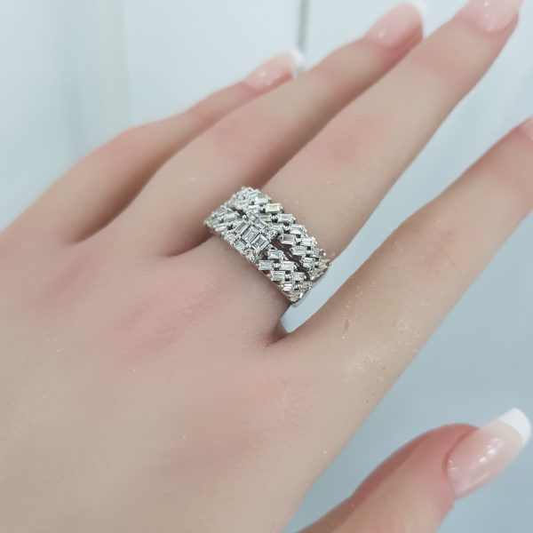 White Gold Diamond Twince Rings - T3713