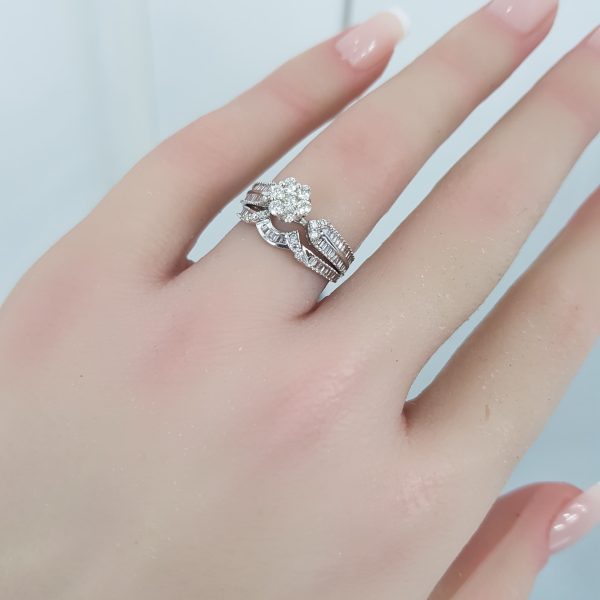 White Gold Diamond Twince Rings - T3717