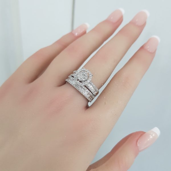 White Gold Diamond Twince Rings - T3742