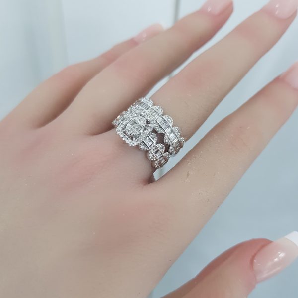 White Gold Diamond Twince Rings - T3741