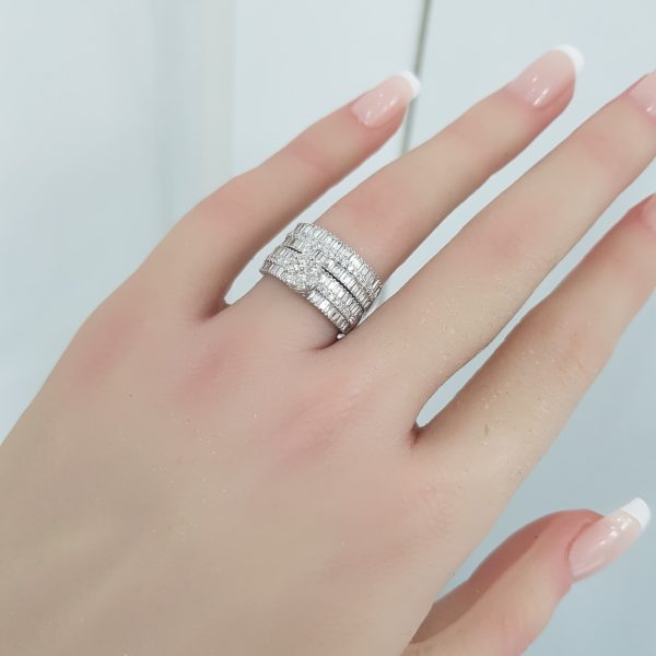 White Gold Diamond Twince Rings - T3731