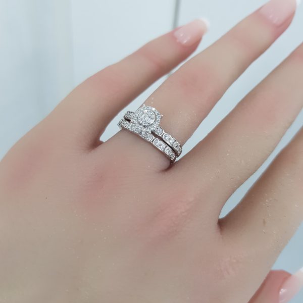 White Gold Diamond Twince Rings - T3712