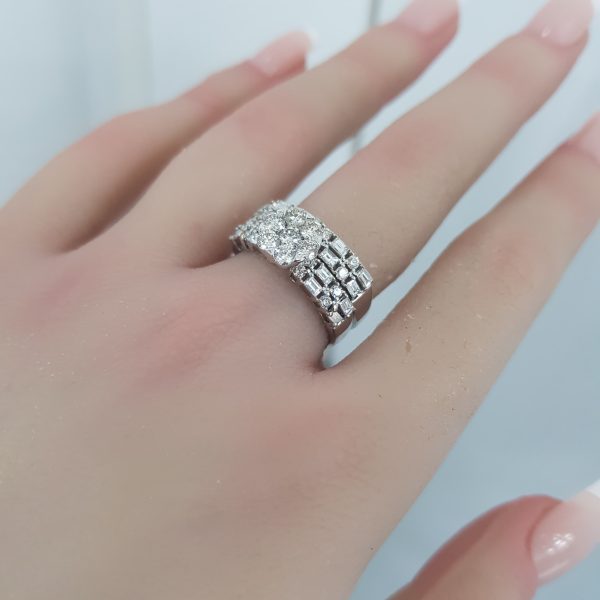 White Gold Diamond Twince Rings - T3720