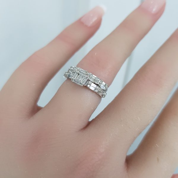 White Gold Diamond Twince Rings - T3730