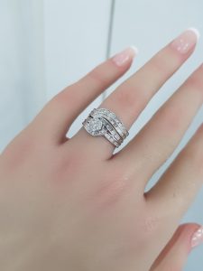 White Gold Diamond Twince Rings - T3711