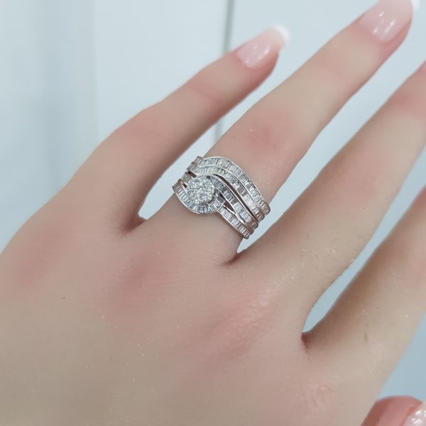 White Gold Diamond Twince Rings - T3711