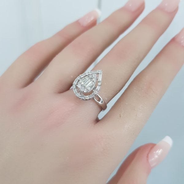 White Gold Diamond Ring - R7693