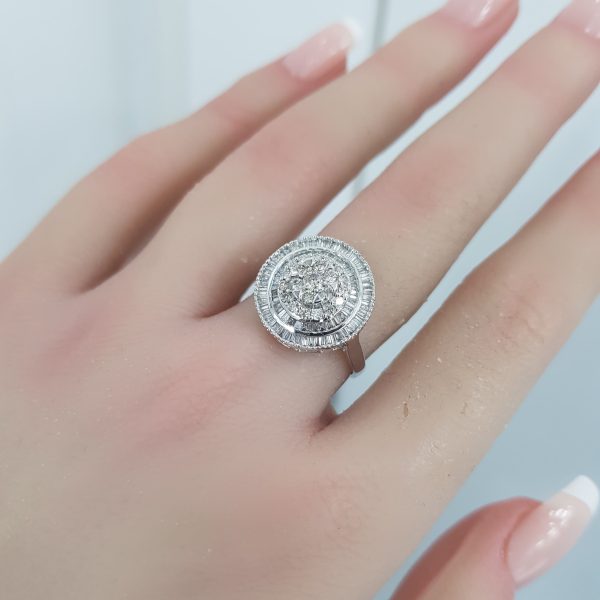 White Gold Diamond Ring - R7689