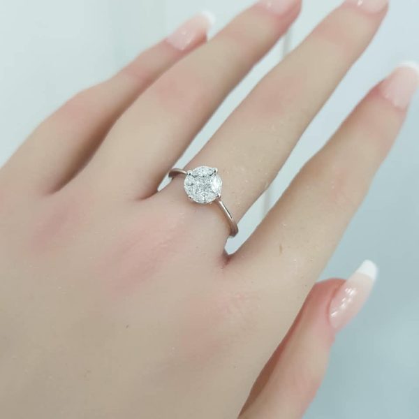White Gold Diamond Ring - R7705
